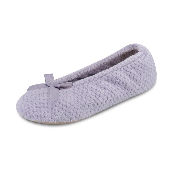 Isotoner® Ladies Popcorn Ballet Slipper Lilac Extra Image 2